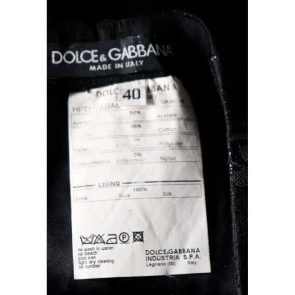 Dolce&Gabbana Women IT40 US4 Black Jacquard Pants Brocade Pleated Trouser $1695 - Picture 7 of 10